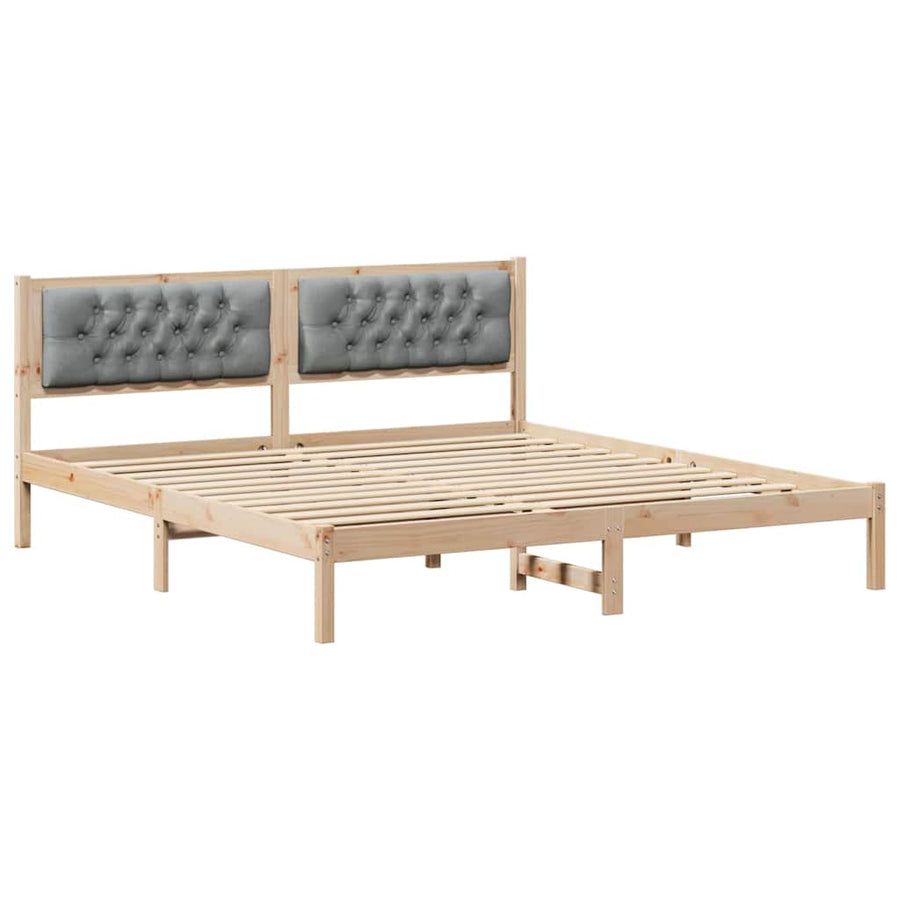 Bedframe met hoofdeinde Lichtgrijs 160 x 200 cm Stof
