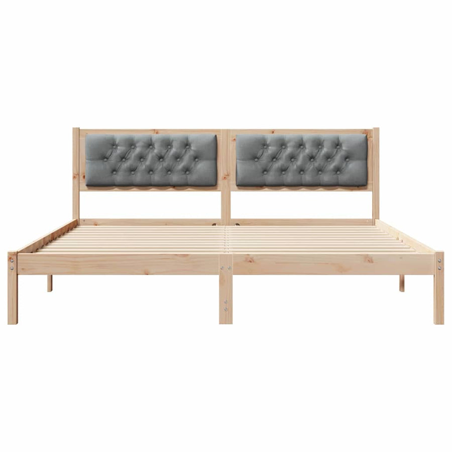 Bedframe met hoofdeinde Lichtgrijs 160 x 200 cm Stof