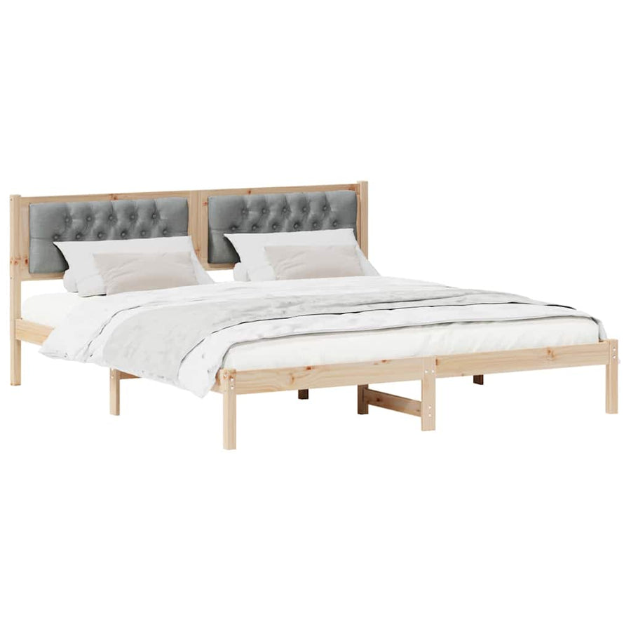 Bedframe met hoofdeinde Lichtgrijs 160 x 200 cm Stof