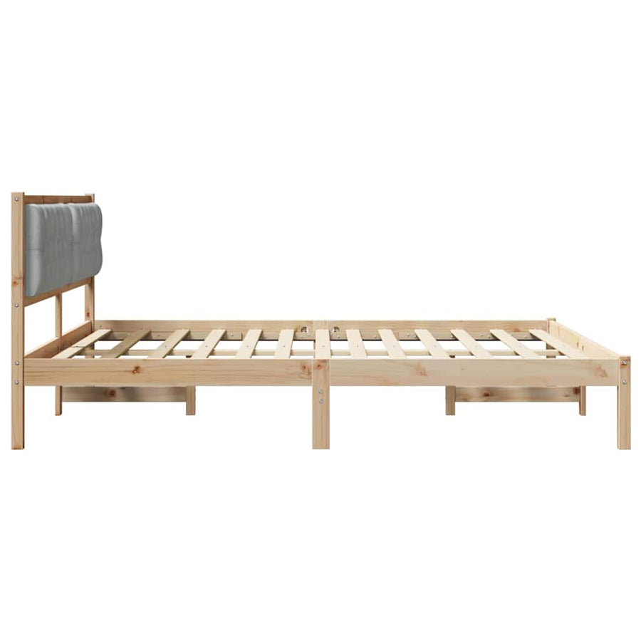 Bedframe met hoofdeinde Lichtgrijs 160 x 200 cm Stof