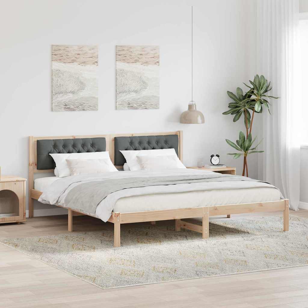 Bedframe met hoofdeinde Donkergrijs 160 x 200 cm Stof