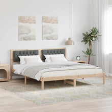 Bedframe met hoofdeinde Donkergrijs 160 x 200 cm Stof
