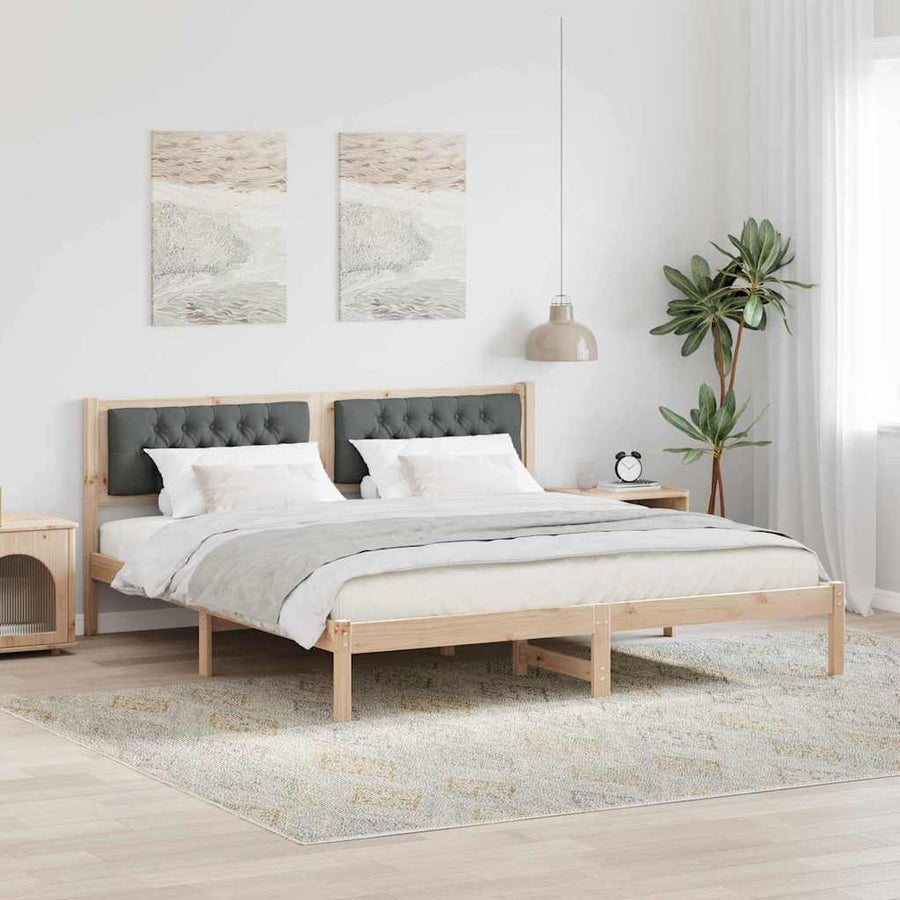 Bedframe met hoofdeinde Donkergrijs 160 x 200 cm Stof