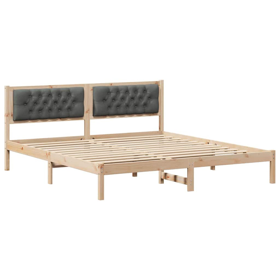 Bedframe met hoofdeinde Donkergrijs 160 x 200 cm Stof