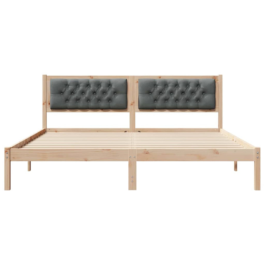 Bedframe met hoofdeinde Donkergrijs 160 x 200 cm Stof