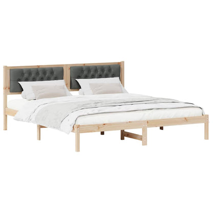 Bedframe met hoofdeinde Donkergrijs 160 x 200 cm Stof