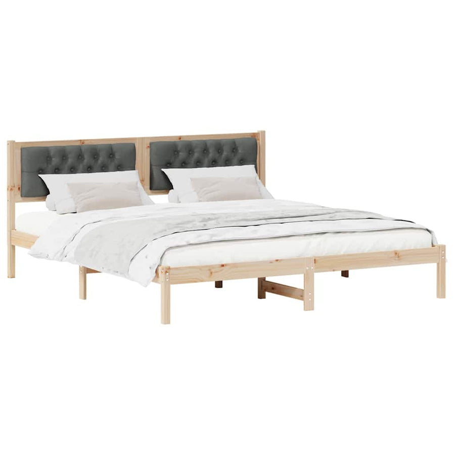 Bedframe met hoofdeinde Donkergrijs 160 x 200 cm Stof
