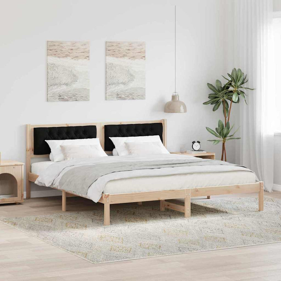 Bedframe met hoofdeinde Zwart 160 x 200 cm Stof