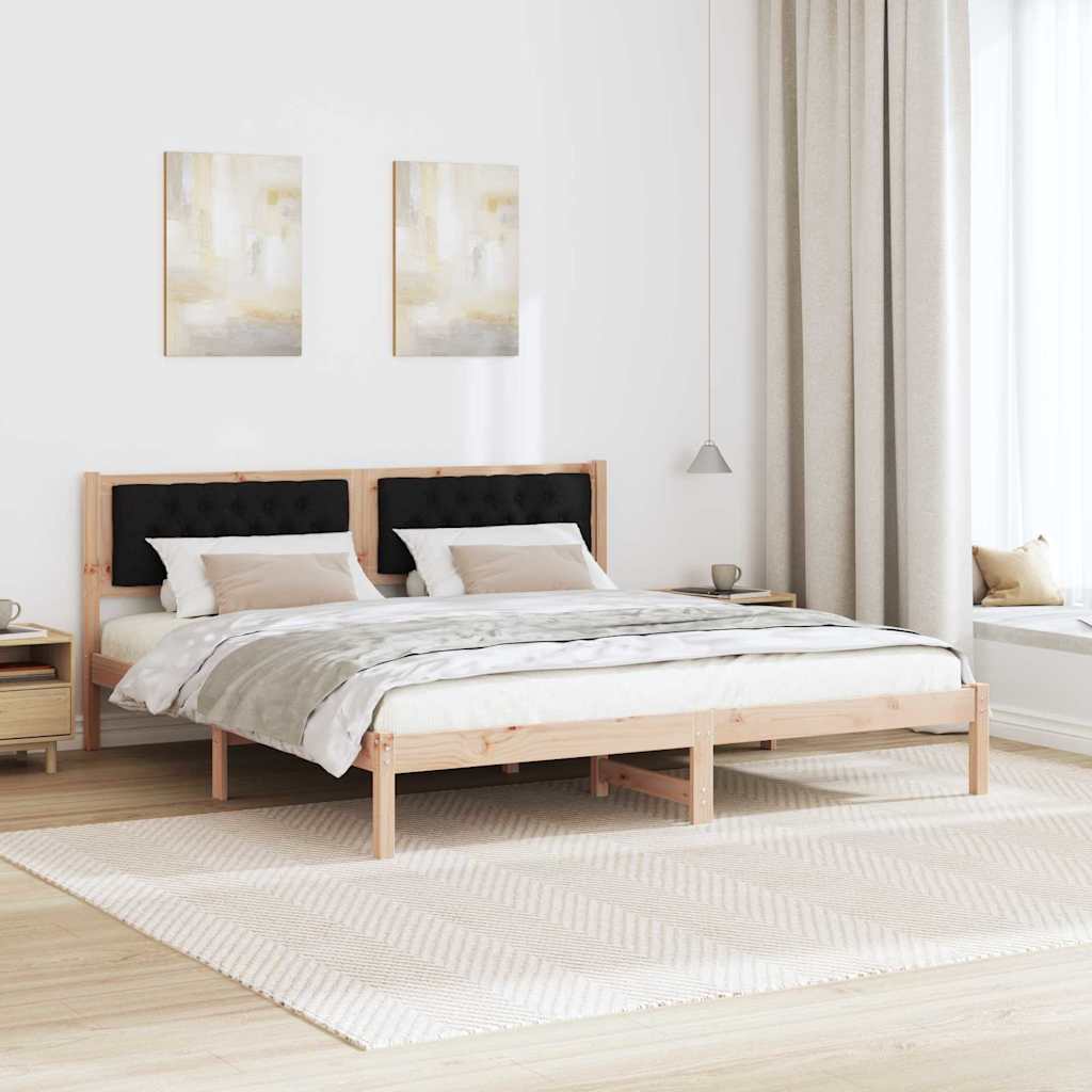Bedframe met hoofdeinde Zwart 160 x 200 cm Stof