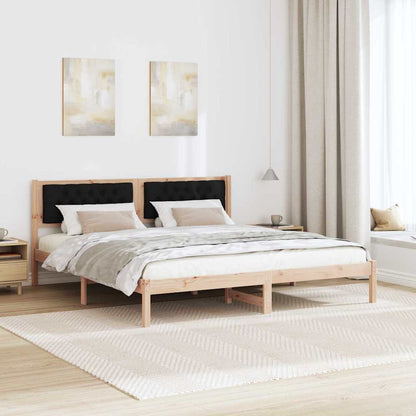 Bedframe met hoofdeinde Zwart 160 x 200 cm Stof