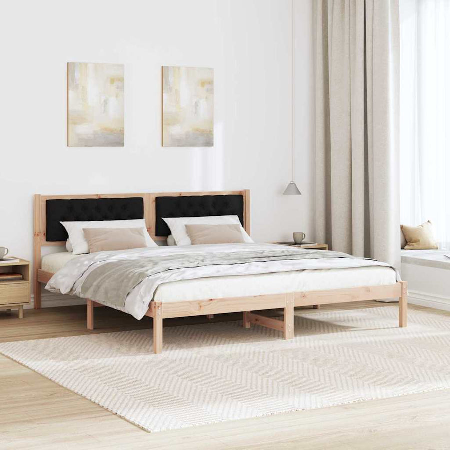 Bedframe met hoofdeinde Zwart 160 x 200 cm Stof