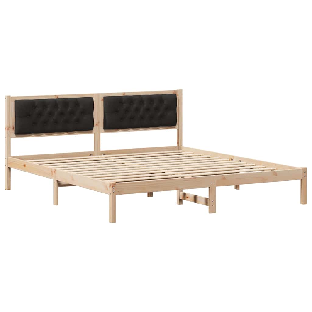 Bedframe met hoofdeinde Zwart 160 x 200 cm Stof