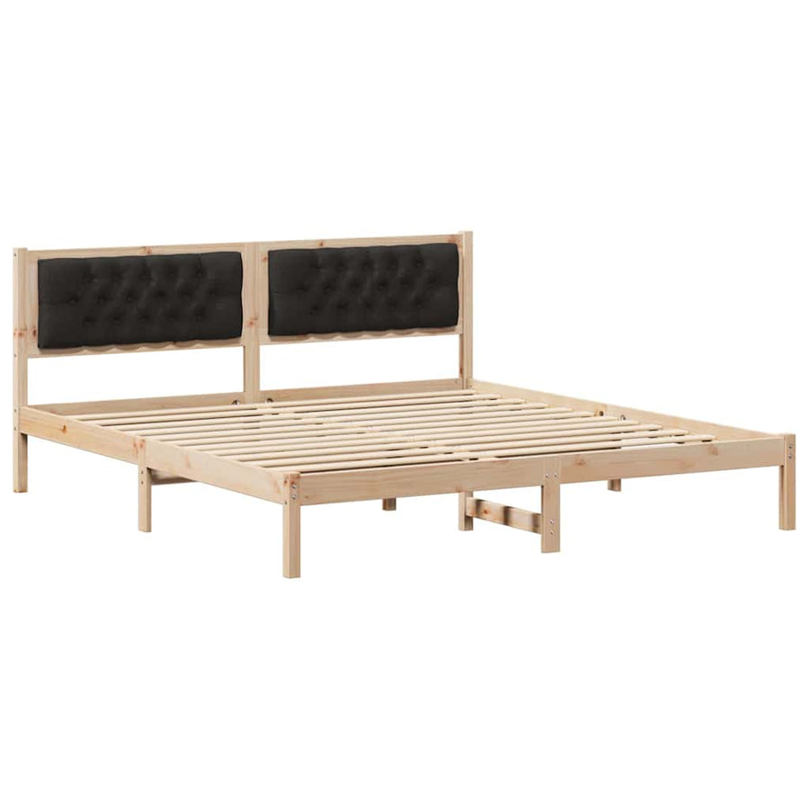 Bedframe met hoofdeinde Zwart 160 x 200 cm Stof