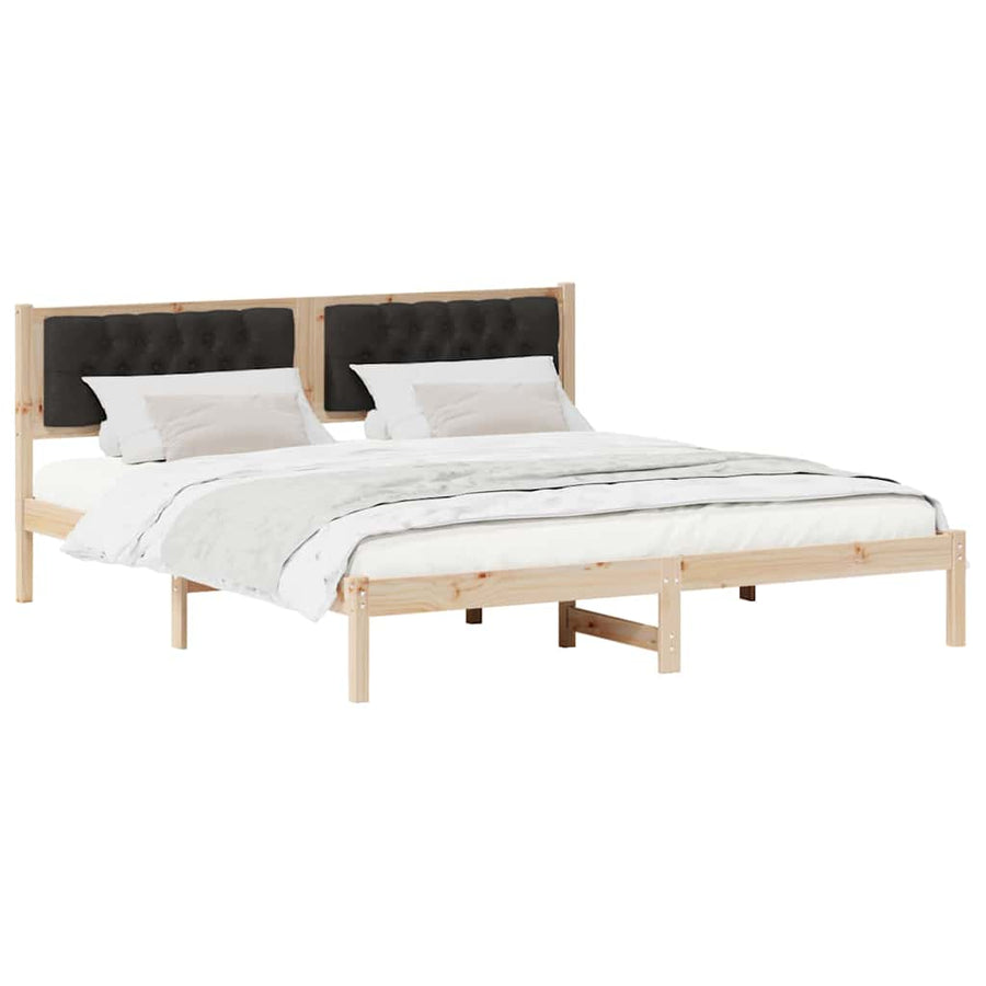 Bedframe met hoofdeinde Zwart 160 x 200 cm Stof