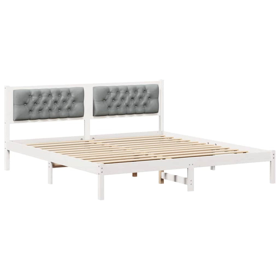 Bedframe met hoofdeinde Lichtgrijs 160 x 200 cm Stof
