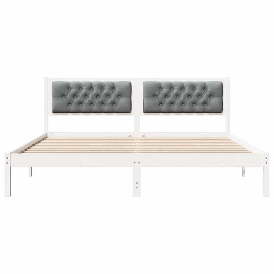 Bedframe met hoofdeinde Lichtgrijs 160 x 200 cm Stof