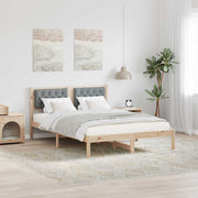 Bedframe 150x200 cm lichtgrijs massief grenenhout