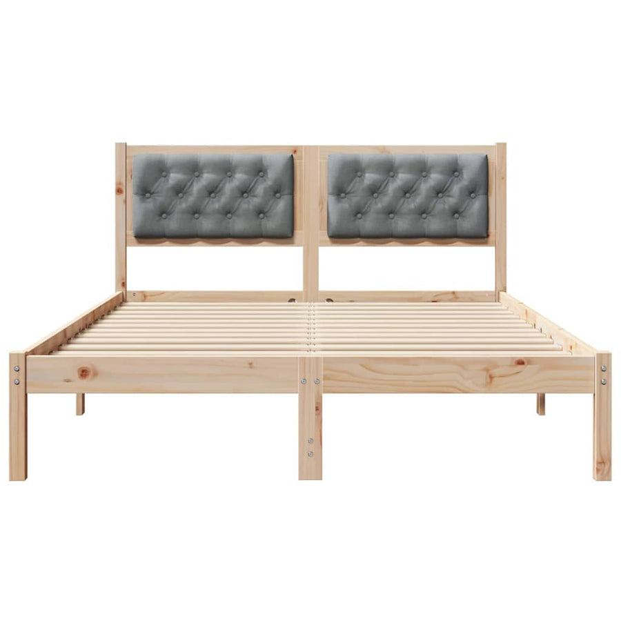 Bedframe met hoofdeinde Lichtgrijs 150 x 200 cm Stof
