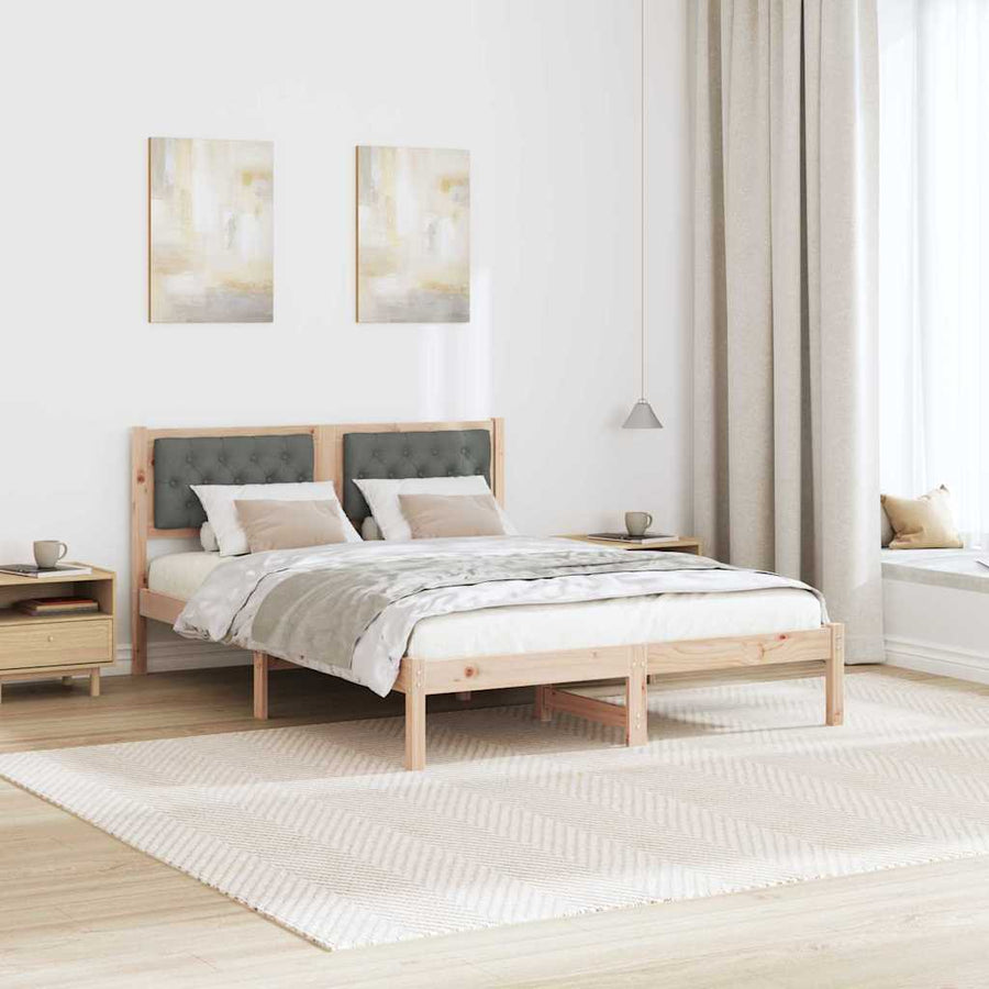 Bedframe met hoofdeinde Donkergrijs 150 x 200 cm Stof
