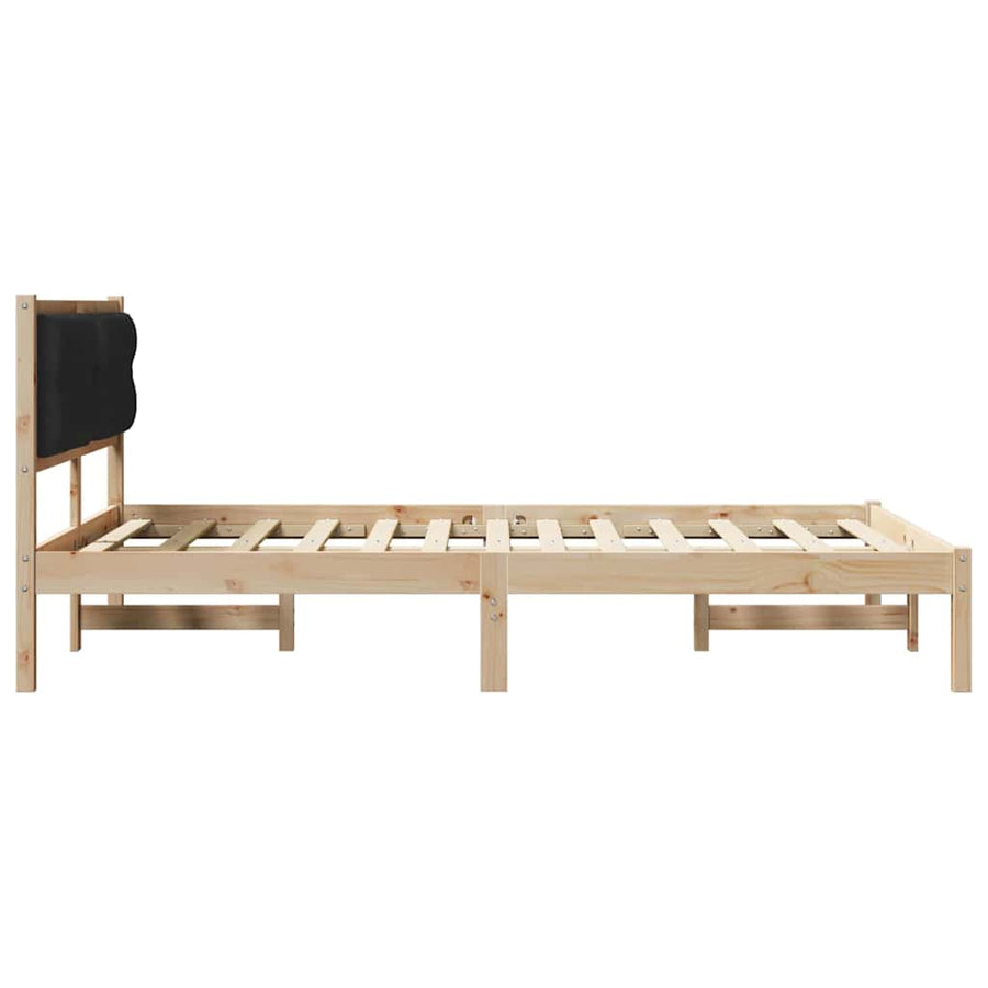 Bedframe met hoofdeinde Zwart 150 x 200 cm Stof
