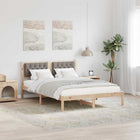 Bed Frame with Headboard Taupe 150 x 200 cm Solid Pine