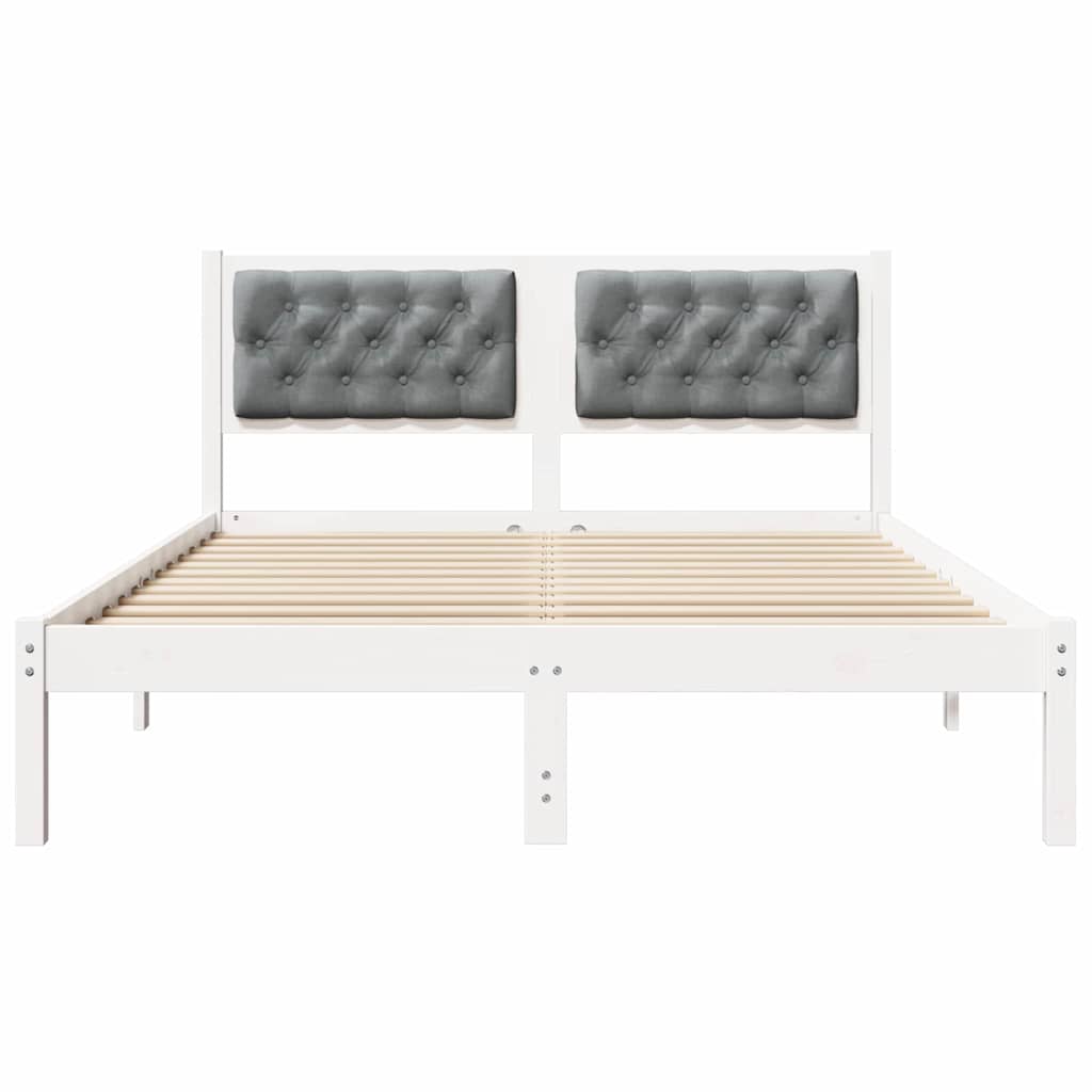 Bedframe met hoofdeinde Lichtgrijs 150 x 200 cm Stof