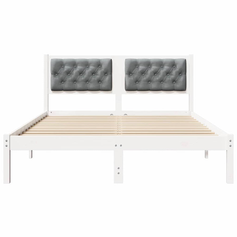 Bedframe met hoofdeinde Lichtgrijs 150 x 200 cm Stof