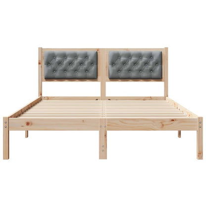 Bedframe met hoofdeinde Lichtgrijs 140 x 200 cm Stof
