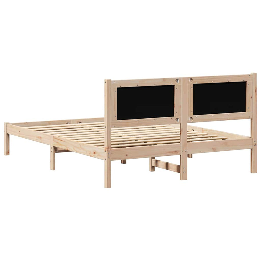 Bedframe met hoofdeinde Donkergrijs 140 x 200 cm Stof