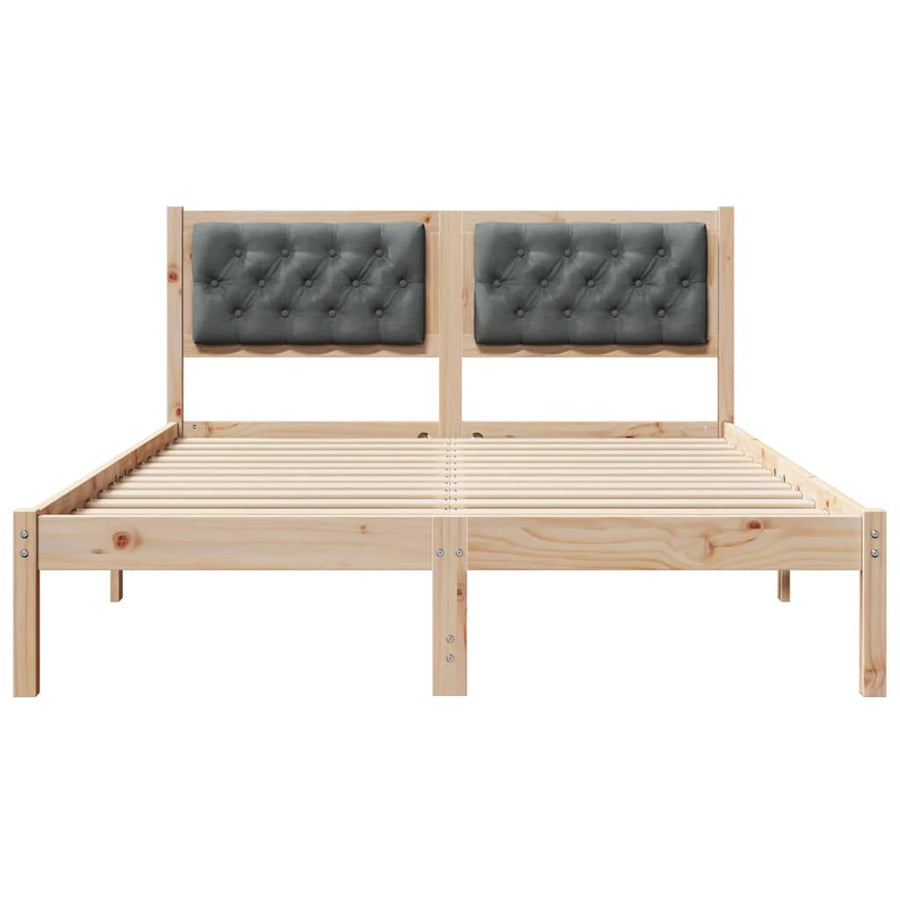 Bedframe met hoofdeinde Donkergrijs 140 x 200 cm Stof
