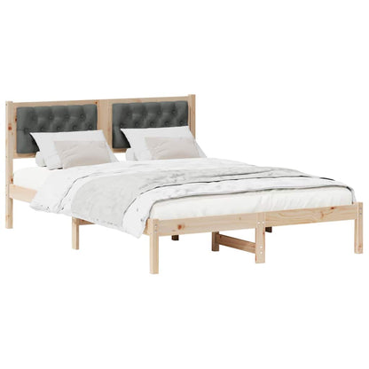 Bedframe met hoofdeinde Donkergrijs 140 x 200 cm Stof