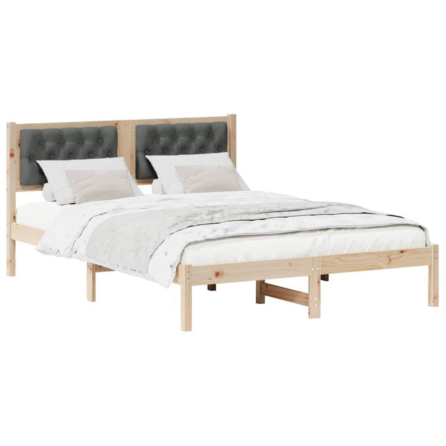 Bedframe met hoofdeinde Donkergrijs 140 x 200 cm Stof