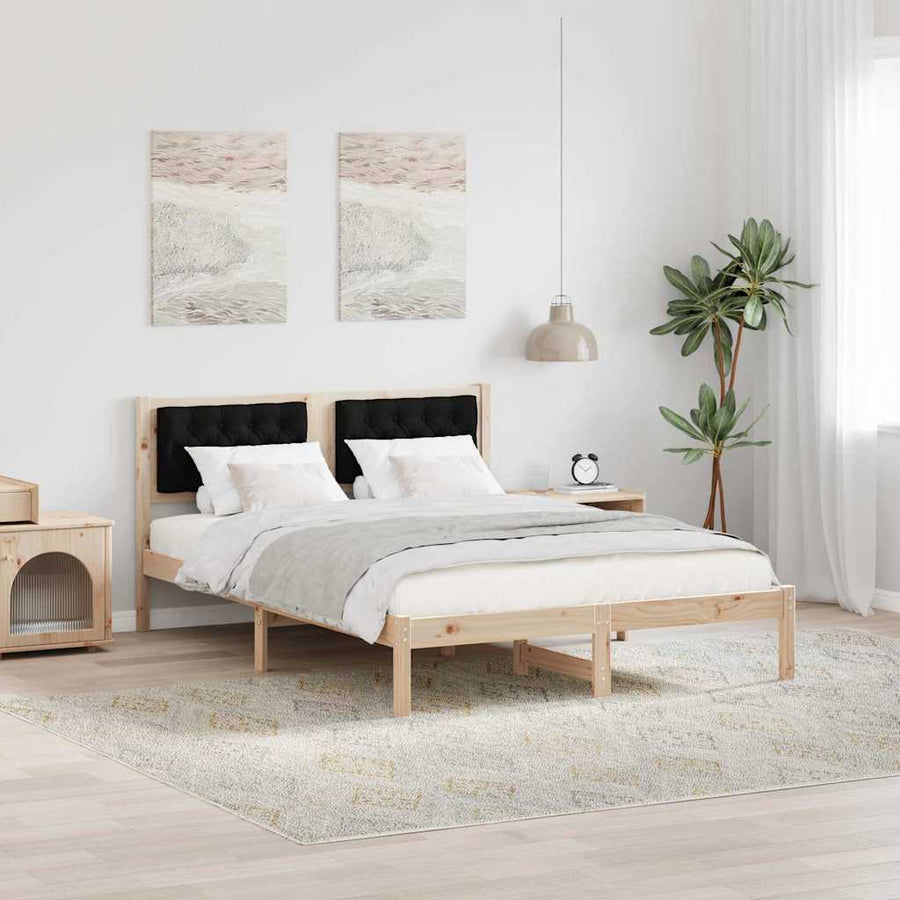 Bedframe met hoofdeinde Zwart 140 x 200 cm Stof
