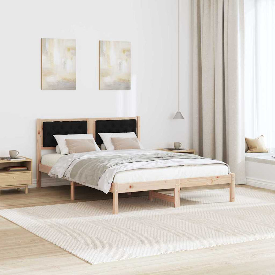 Bedframe met hoofdeinde Zwart 140 x 200 cm Stof