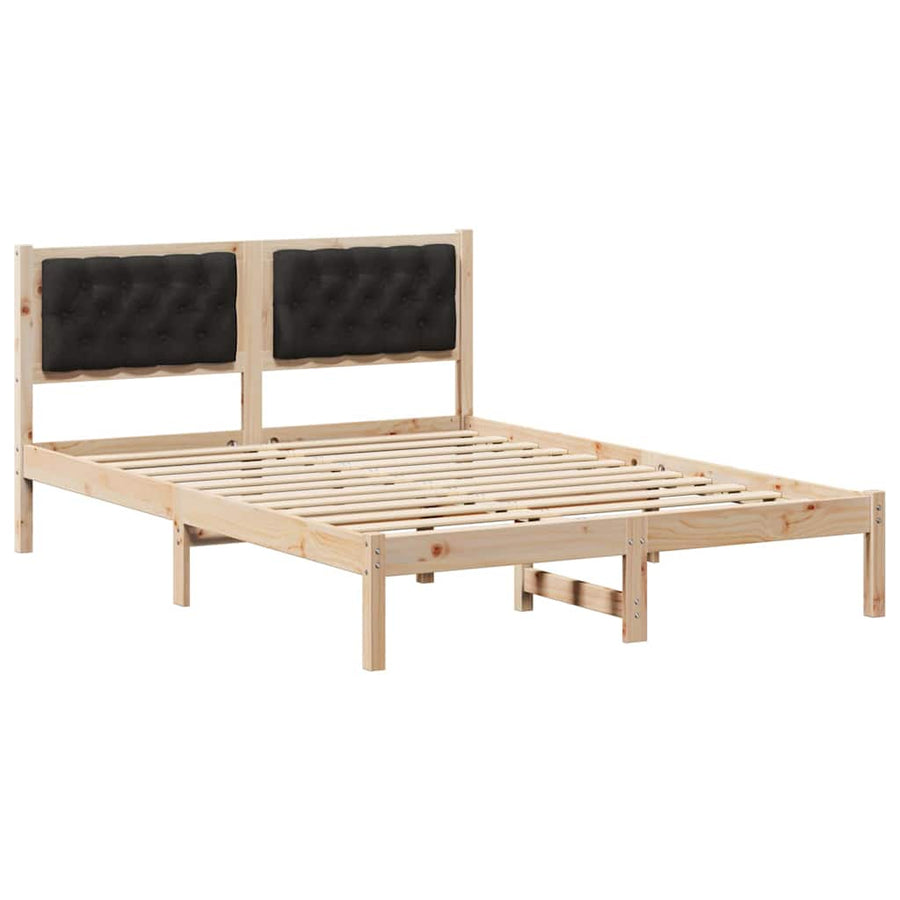 Bedframe met hoofdeinde Zwart 140 x 200 cm Stof