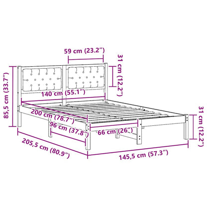 Bedframe met hoofdeinde Zwart 140 x 200 cm Stof