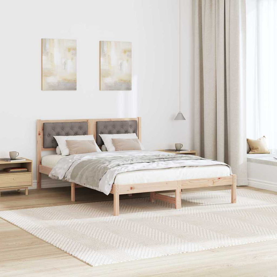Bedframe met hoofdeinde Taupe 140 x 200 cm Stof