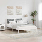 Bed frame Light grey 140 x 200 cm Solid pine wood