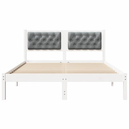 Bedframe met hoofdeinde Lichtgrijs 140 x 200 cm Stof