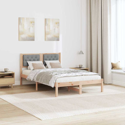 Bedframe met hoofdeinde Lichtgrijs 120 x 200 cm Stof