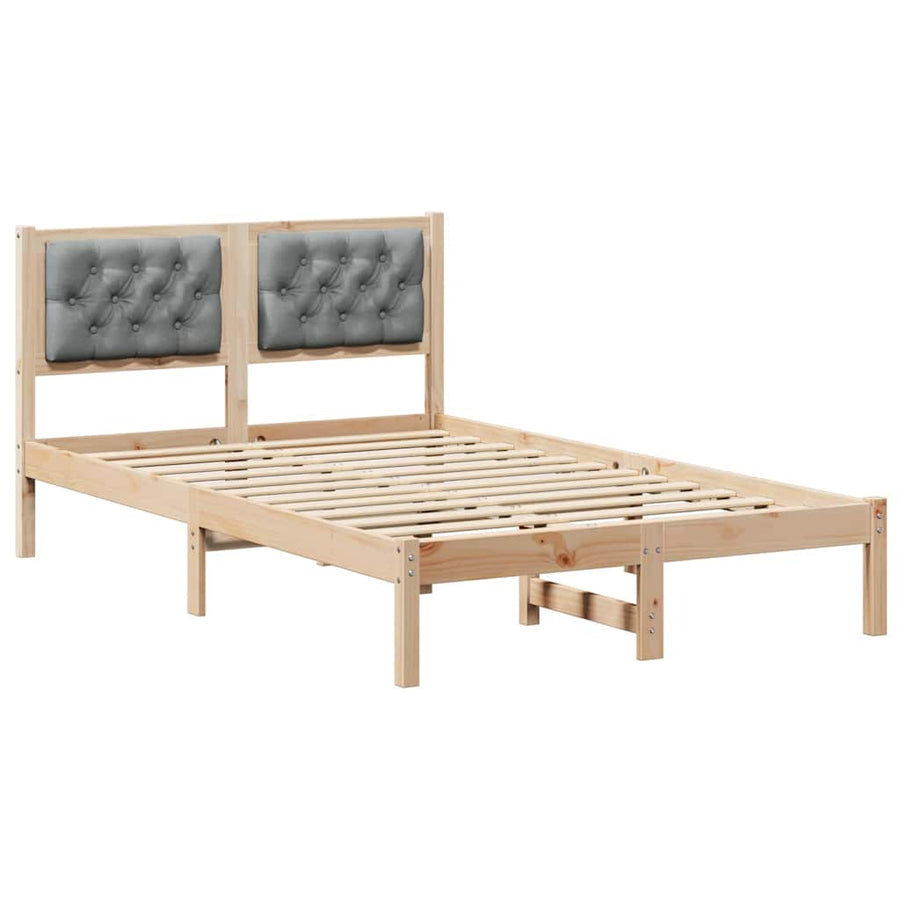 Bedframe met hoofdeinde Lichtgrijs 120 x 200 cm Stof