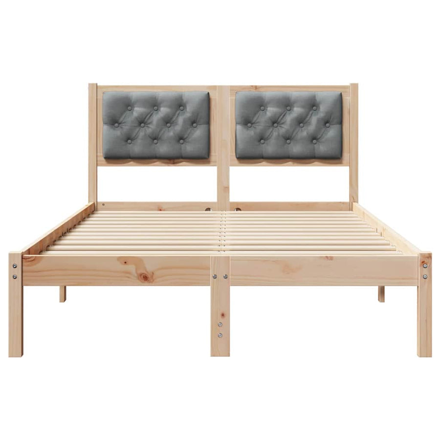 Bedframe met hoofdeinde Lichtgrijs 120 x 200 cm Stof