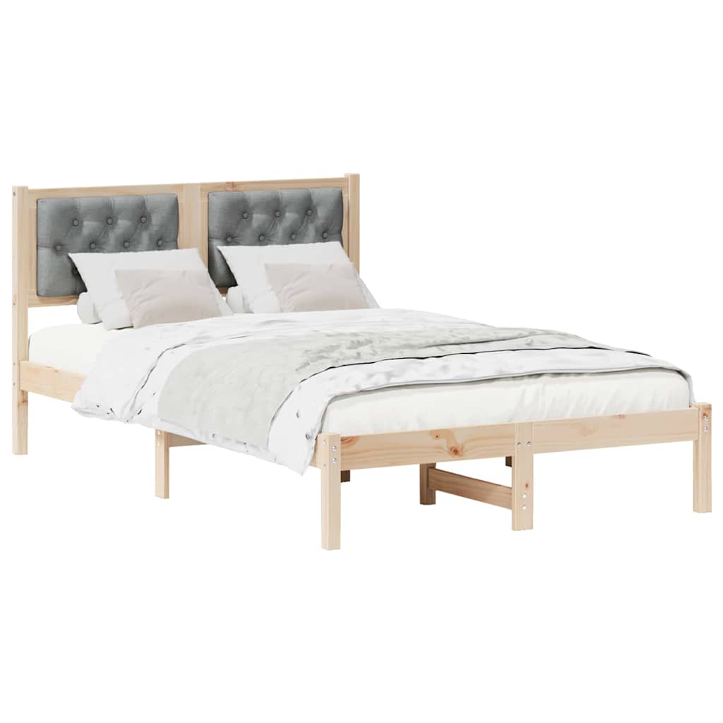 Bedframe met hoofdeinde Lichtgrijs 120 x 200 cm Stof