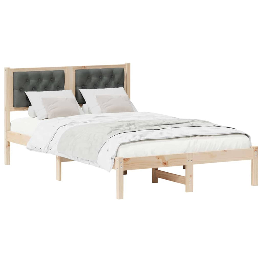 Bedframe met hoofdeinde Donkergrijs 120 x 200 cm Stof