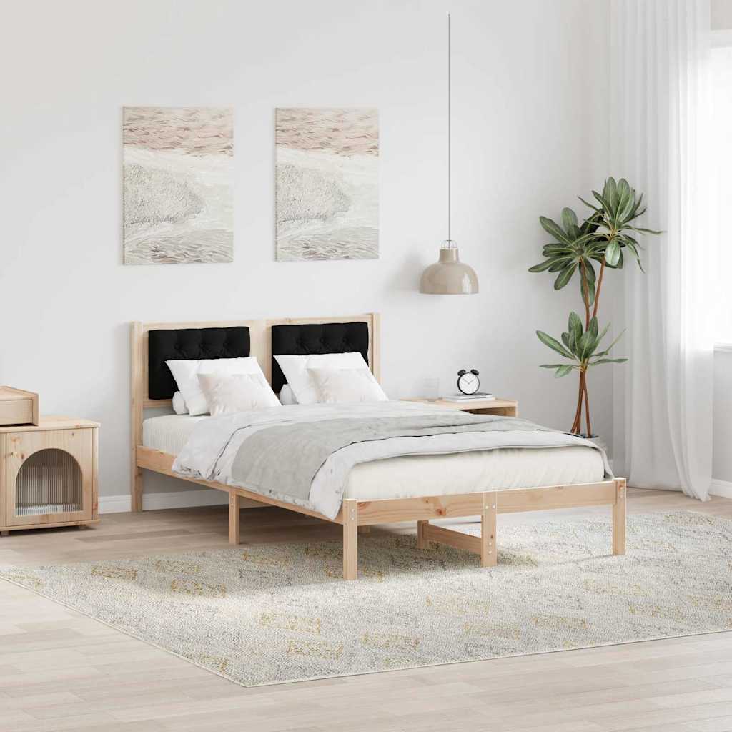 Bedframe met hoofdeinde Zwart 120 x 200 cm Stof
