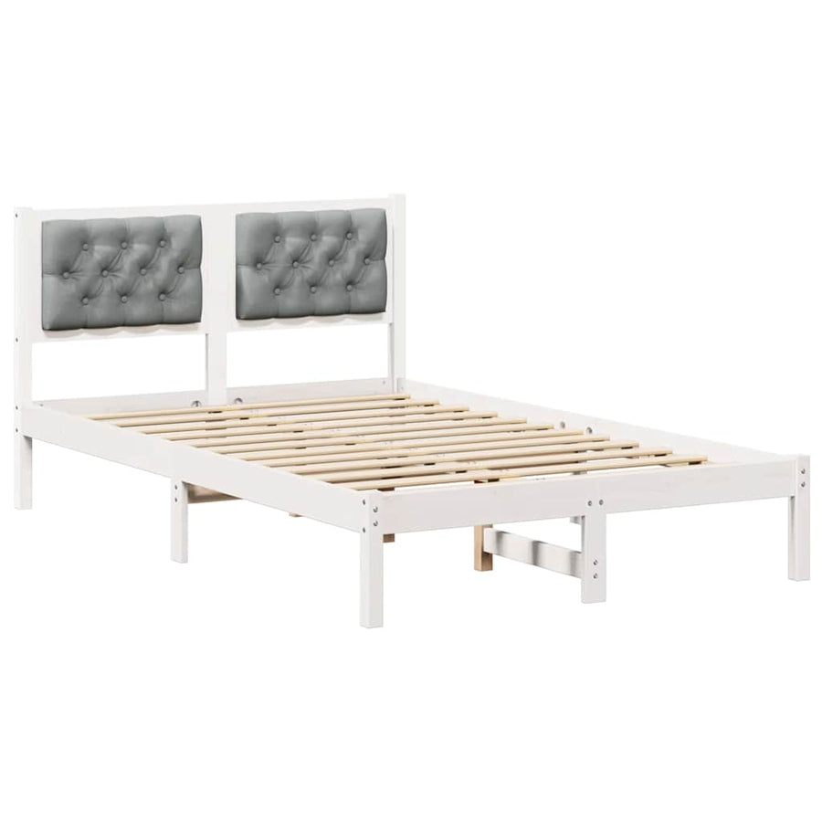 Bedframe met hoofdeinde Lichtgrijs 120 x 200 cm Stof
