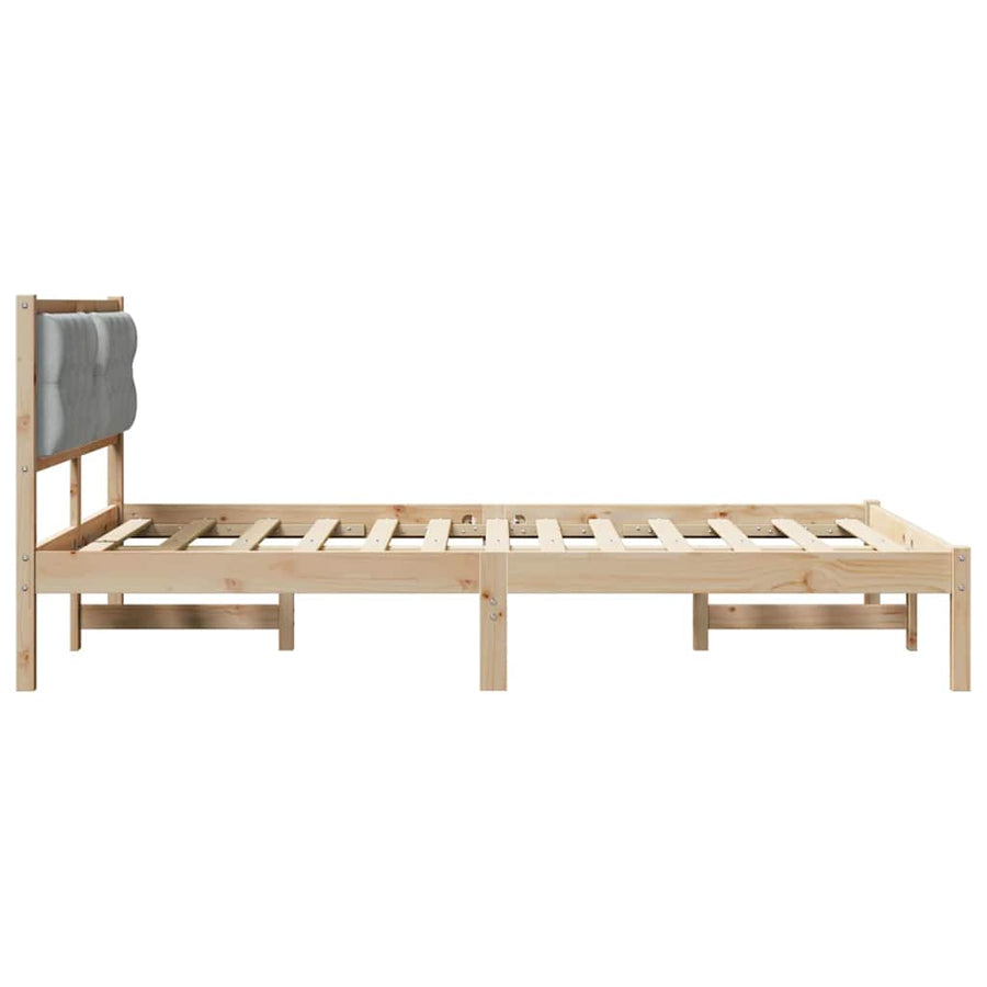 Bedframe met hoofdeinde Lichtgrijs 140 x 190 cm Stof