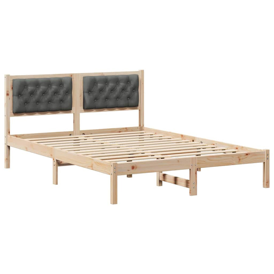 Bedframe met hoofdeinde Donkergrijs 140 x 190 cm Stof