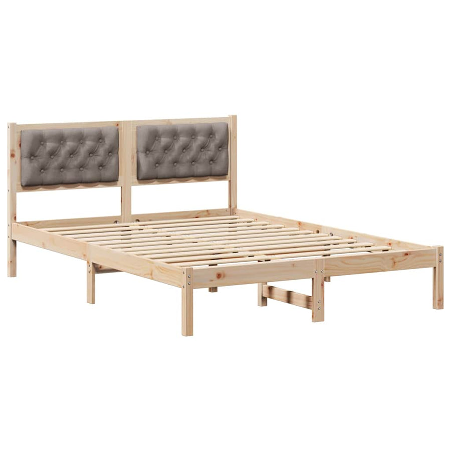 Bedframe met hoofdeinde Taupe 140 x 190 cm Stof