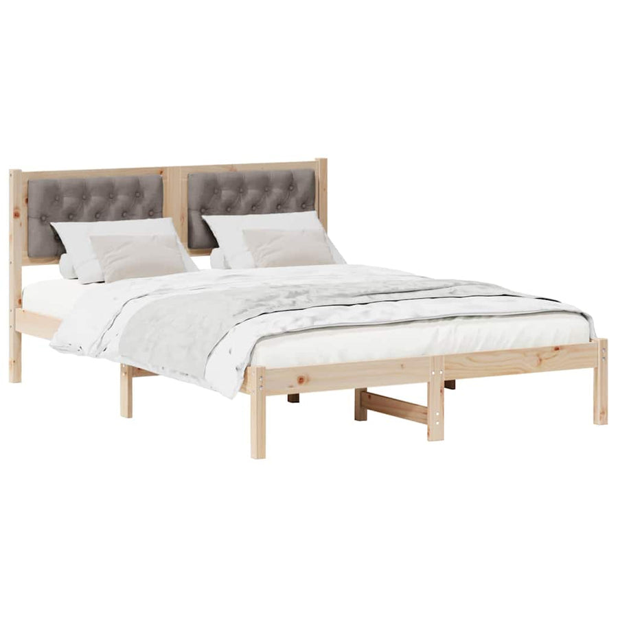 Bedframe met hoofdeinde Taupe 140 x 190 cm Stof
